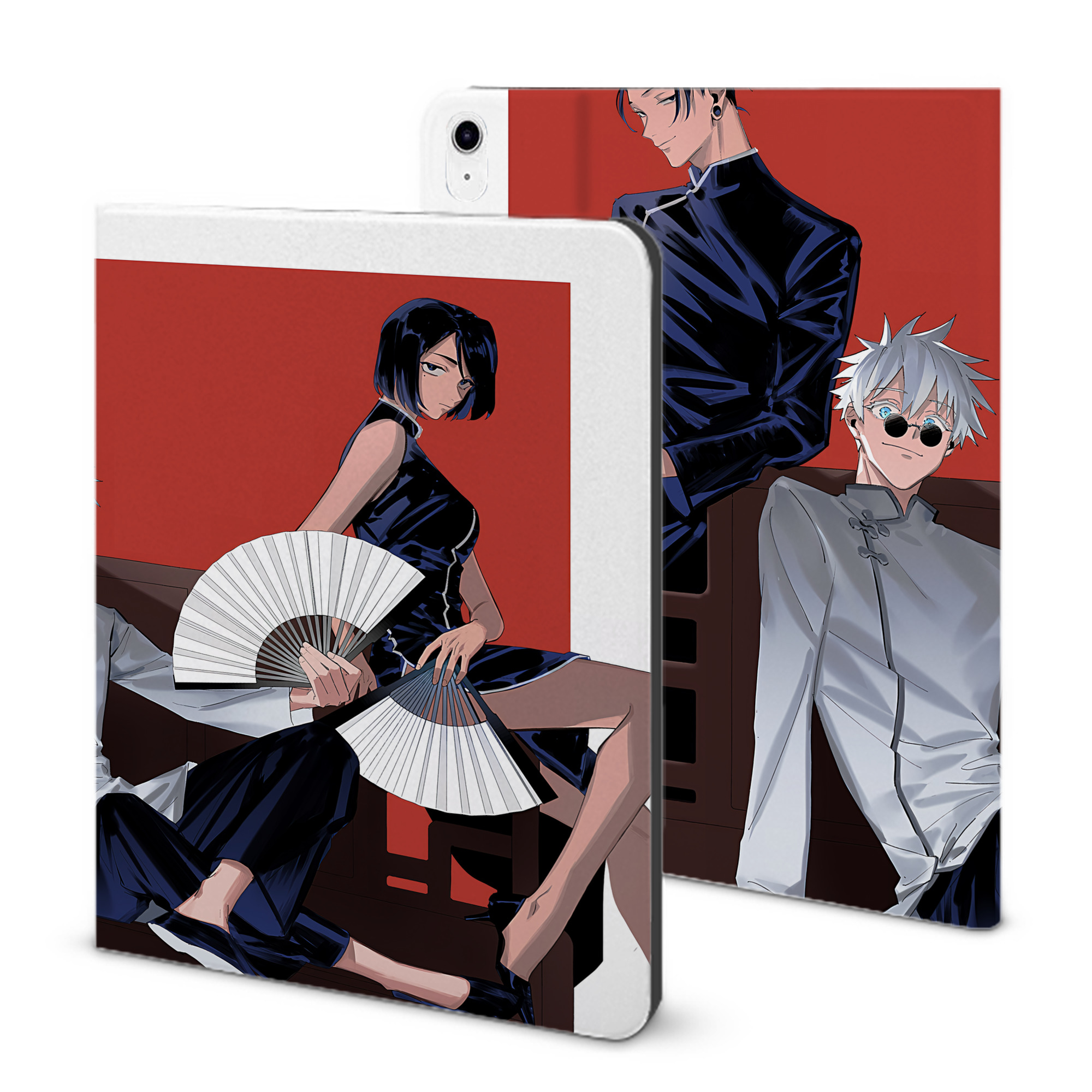 （画像用） 呪術廻戦 Jujutsu Kaisen IPad ケース ブック型 PUレザー TPU 耐衝撃 軽量 薄型 ペン収納なし 全面保護 IPad 各モデル対応
